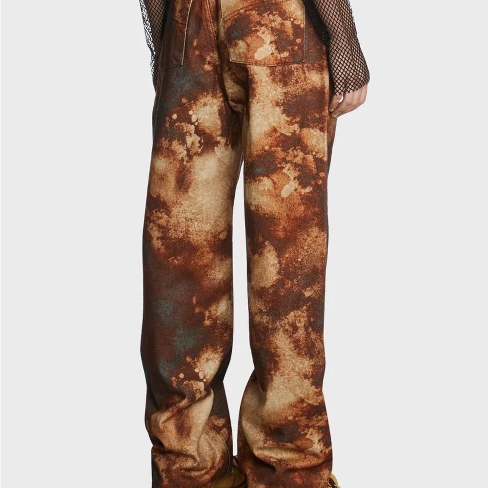 LIKE NEW Ragged Dolls Kill Brown Tie-Dye Jeans